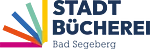 Logo der Stadtbücherei Bad Segeberg mit fünf farbigen Linien und blauem Schriftzug